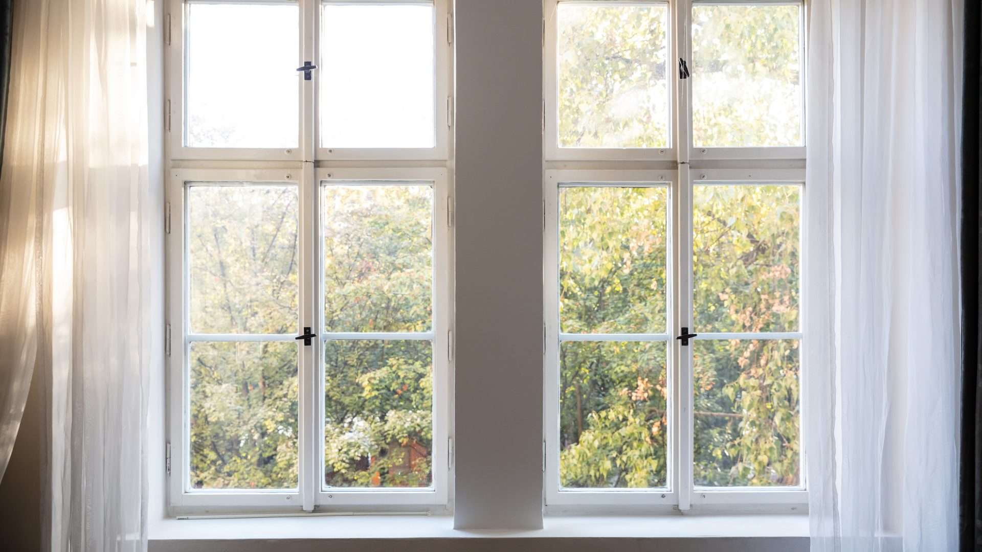 Double, white, custom windows in Sag Harbor, NY home